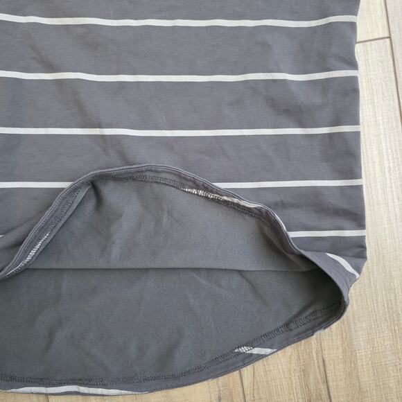 BYLT Drop Cut S/S Lux Gray/White Stripe Short Sleeve Activewear Top Men Sz M - Picture 9 of 9